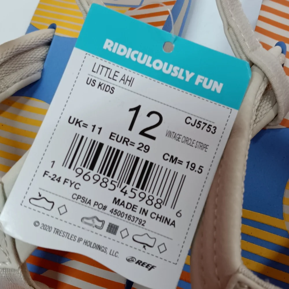 NWT Reef Little Ahi Sandals  Slingback Flip Flops Thongs